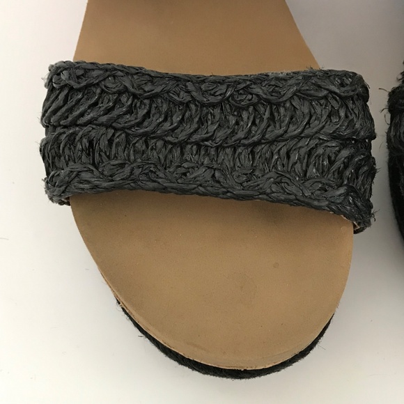 YELLOW BOX Wedge Platform Sandals Black Adalee Women’s Size 8 - Picture 5 of 16